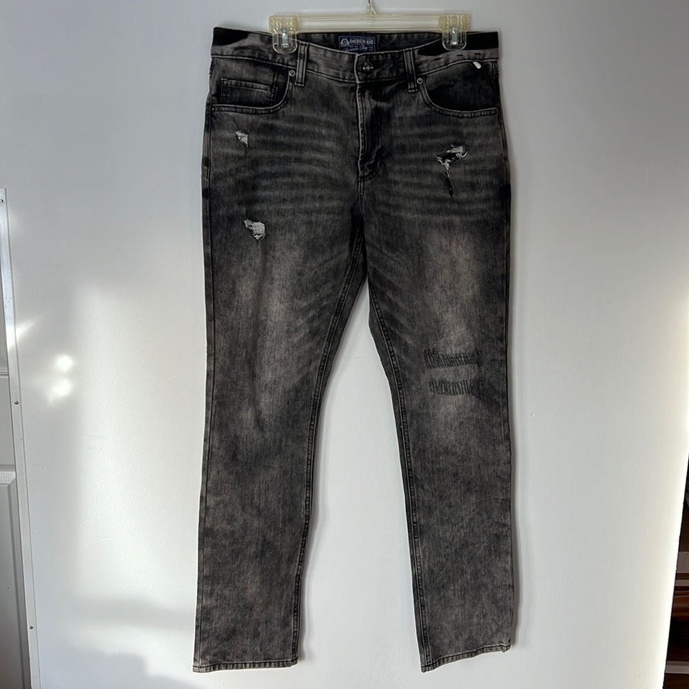 American Rag Charcoal, relaxed fit, straight leg